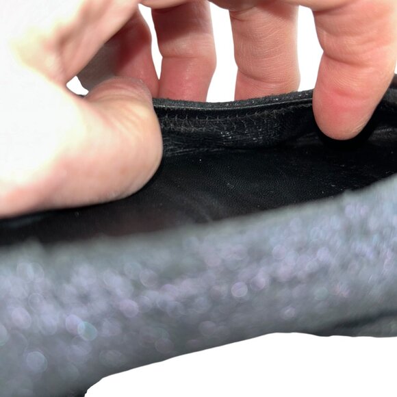 tory burch black shimmer classsic logo ballet slippers flats shoes 7.5 - Picture 4 of 5